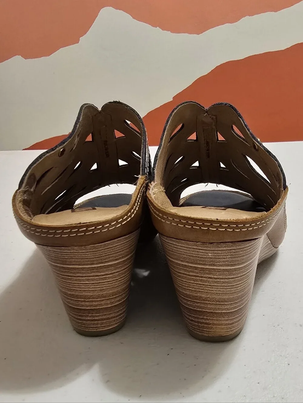 Pikolinos Capri Wedge Slip On Leather Sandals Women’s EU 37 US 6.5-7